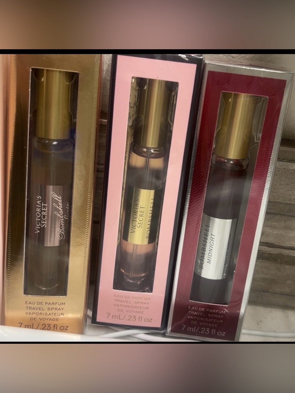 3- Victoria's Secret Bombshell Travel perfume bundle